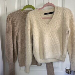 Vero Moda Cream V-Neck Sweater